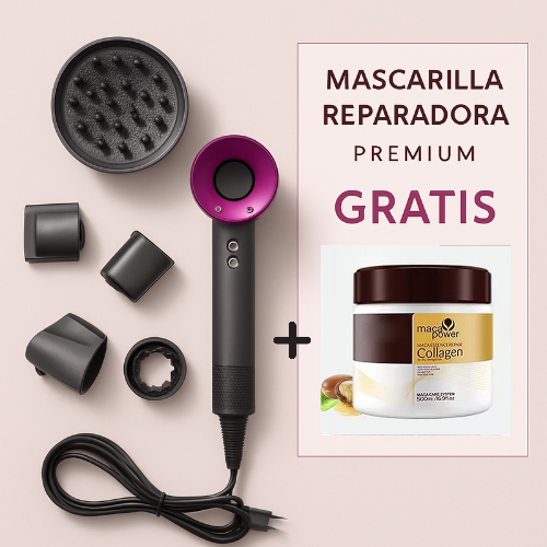 Secador de pelo iónico ELOYRA® AirPro - 5 accesorios + mascarilla colágeno GRATIS